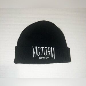 Victoria Sport Black Knit Beanie Hat